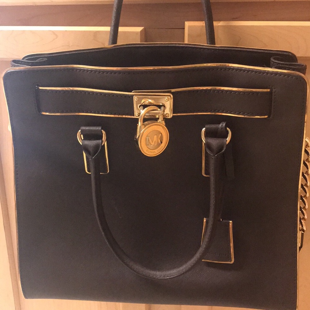 Michael Kors brown leather tote bag